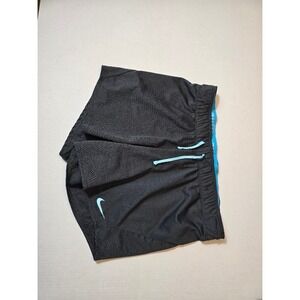 Nike Dri-FIT Running‎ Shorts Athletic Gym Training Black Blue Drawstring M